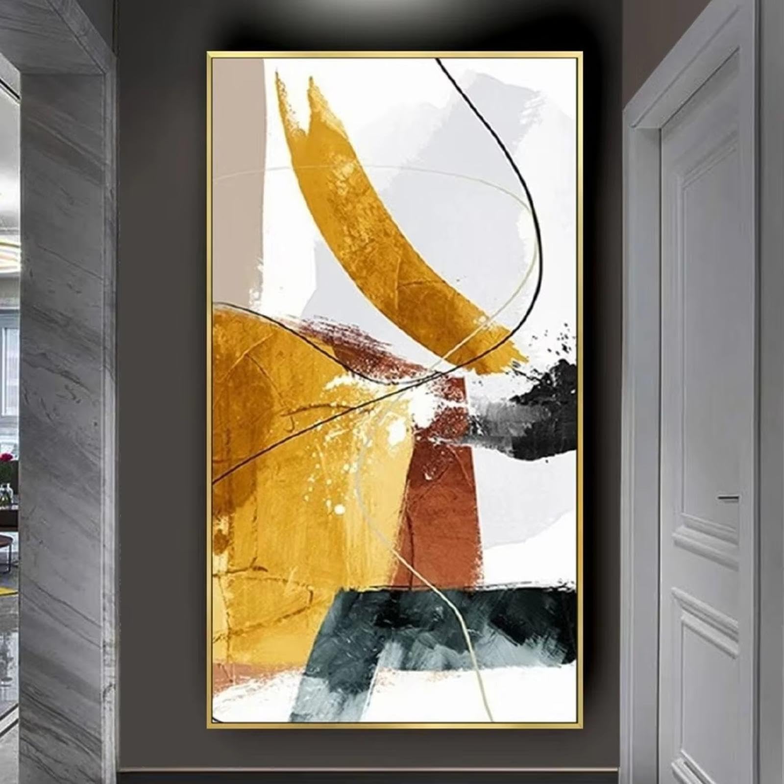 Toile encadrée couleurs vives AEFOUU grand tableau abstrait mural