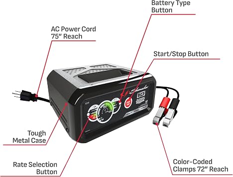 Schumacher Electric 6A Car Battery Charger & Maintainer, 12V SC1341