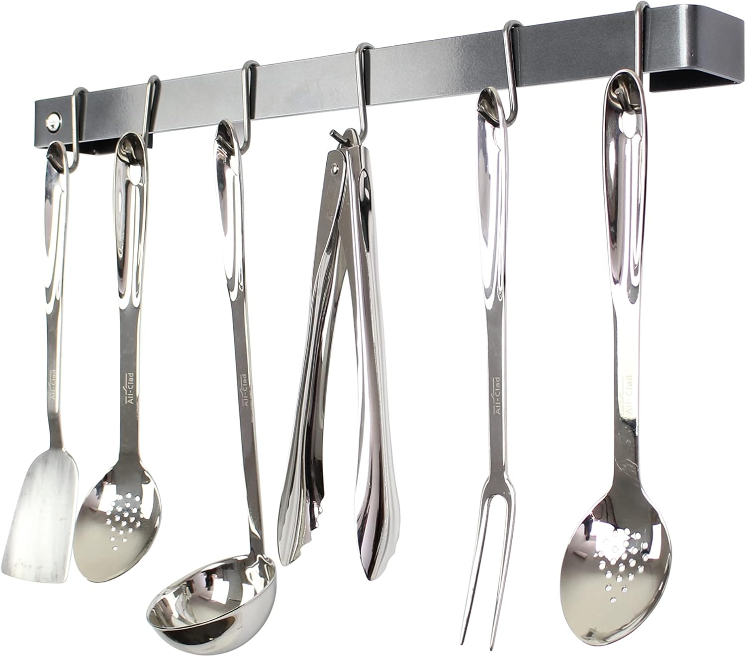 Enclume Handcrafted 30" Utensil Bar, 6 Hooks, Graphite Wall Rack