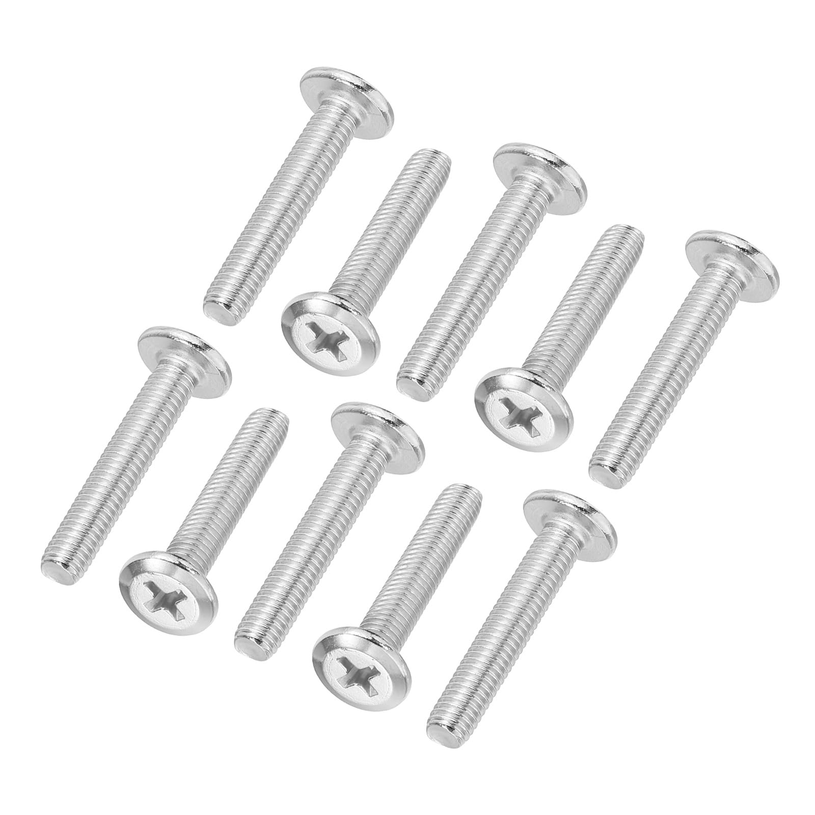 PATIKIL Round Head Phillips Screws, 15 Pack M5-0.8 x 28mm 304 Stainless Steel 18-8 Full Thread