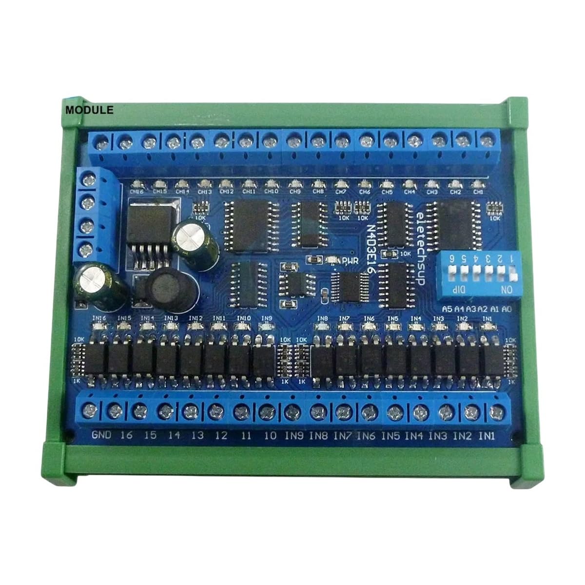 New 2026 DC 12V 24V 16 Input 16 Output RS485 Controller Control Switch PLC IO Expansion Board 03 06 16 Modbus RTU Module