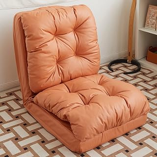Folding Sofa Bed, 5-Position Adjustable Floor Lounger, 2-in-1 Armless Sleeper Chair for Home, Bedroom, Living Room, Office