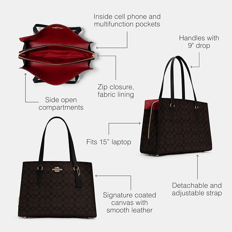 COACH コーチ TATUM CARRYALL テイタム キャリーオール Amazon | [COACH] Tatum Carryall 40、ブラウンブラック、ブラウン