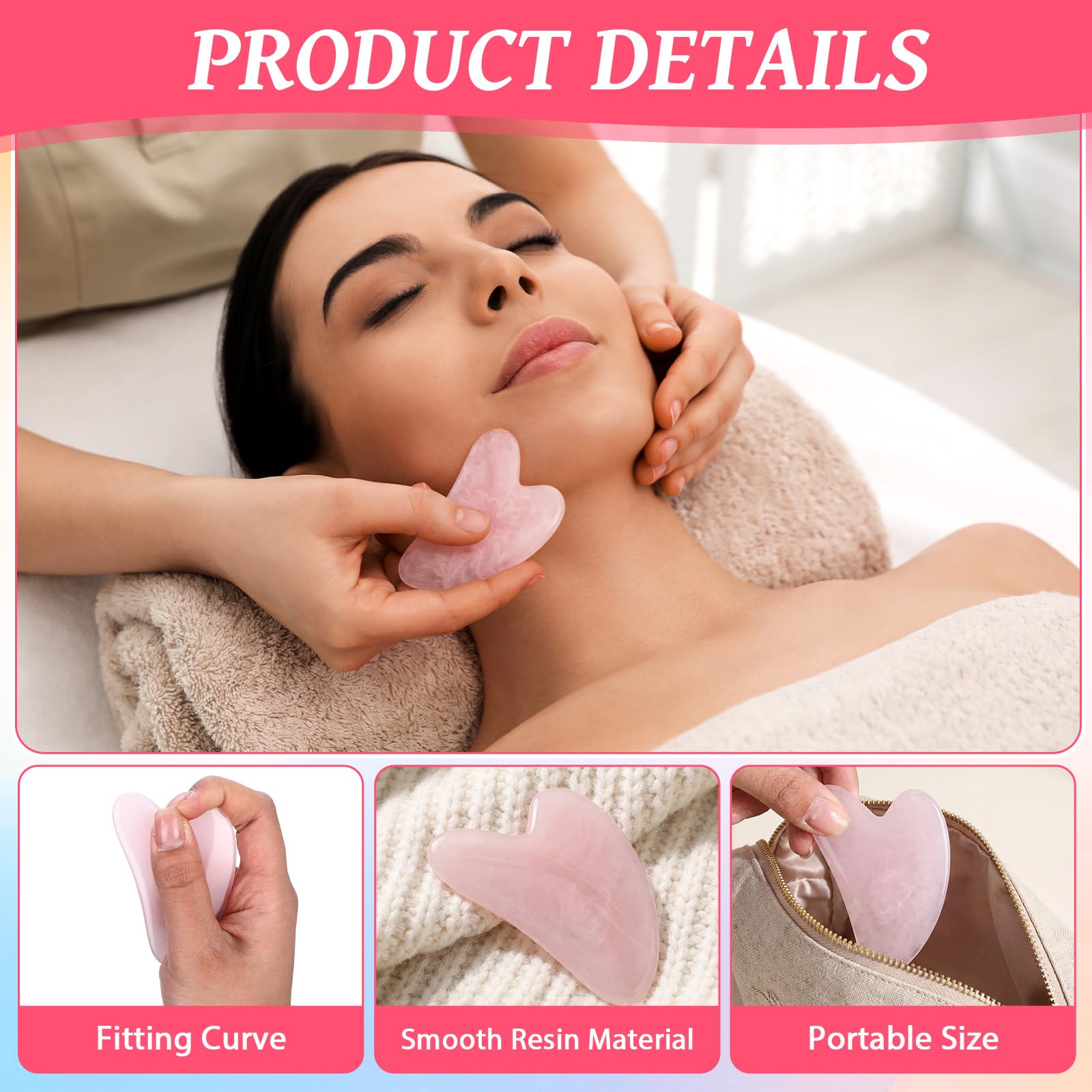 100 strumenti per il viso Gua Sha, in resina, strumento per massaggi Gua Sha, a forma di cuore, pietra guasha per viso, corpo, collo e occhi, spa, agopuntura, regalo per la cura della pelle