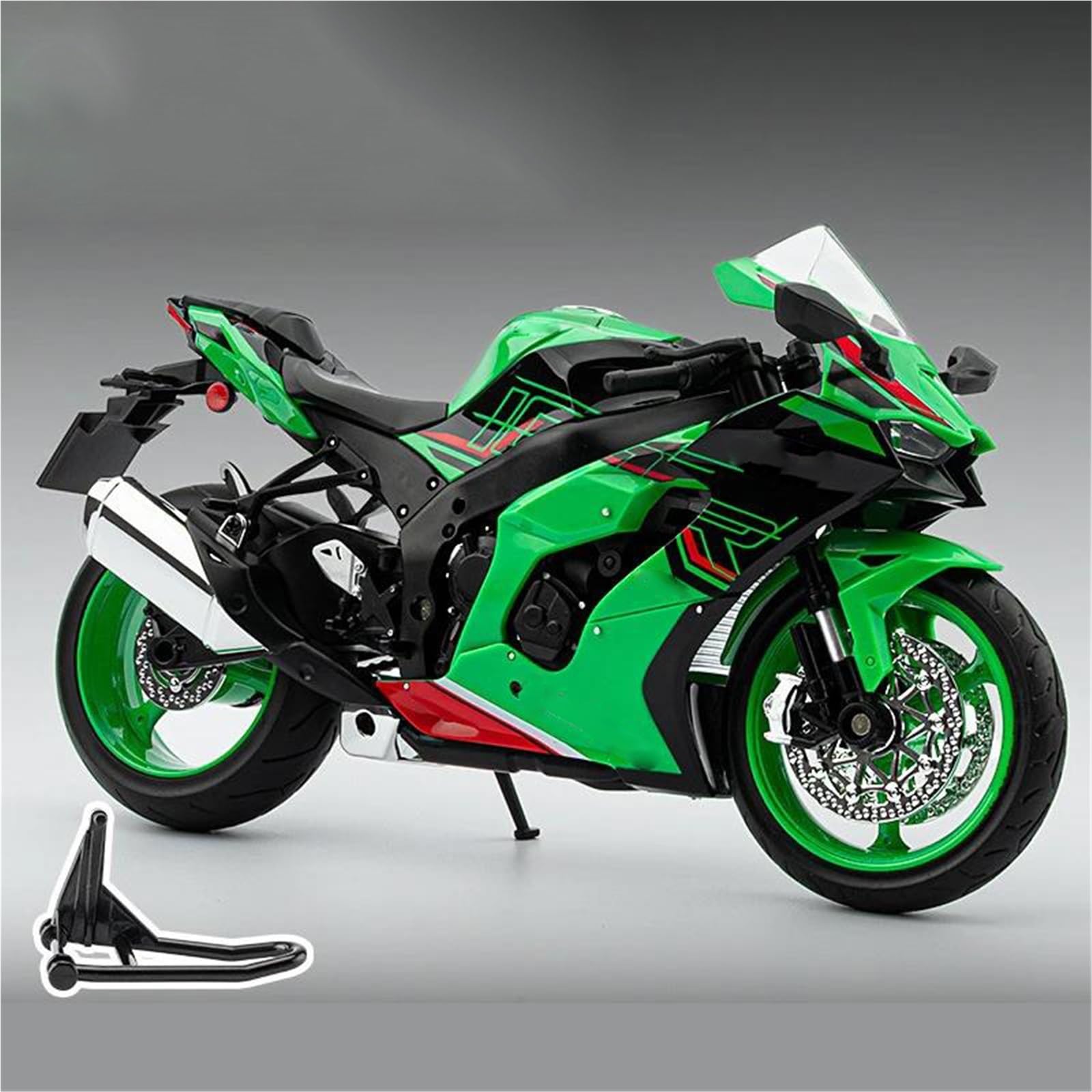 Modelo a Escala de Moto Moto De Juguete con Sonido Y Luz 1:9 para Kawasaki ZX-10R, Modelo En Miniatura Aleación Metal Fundido A Presión(Vert)