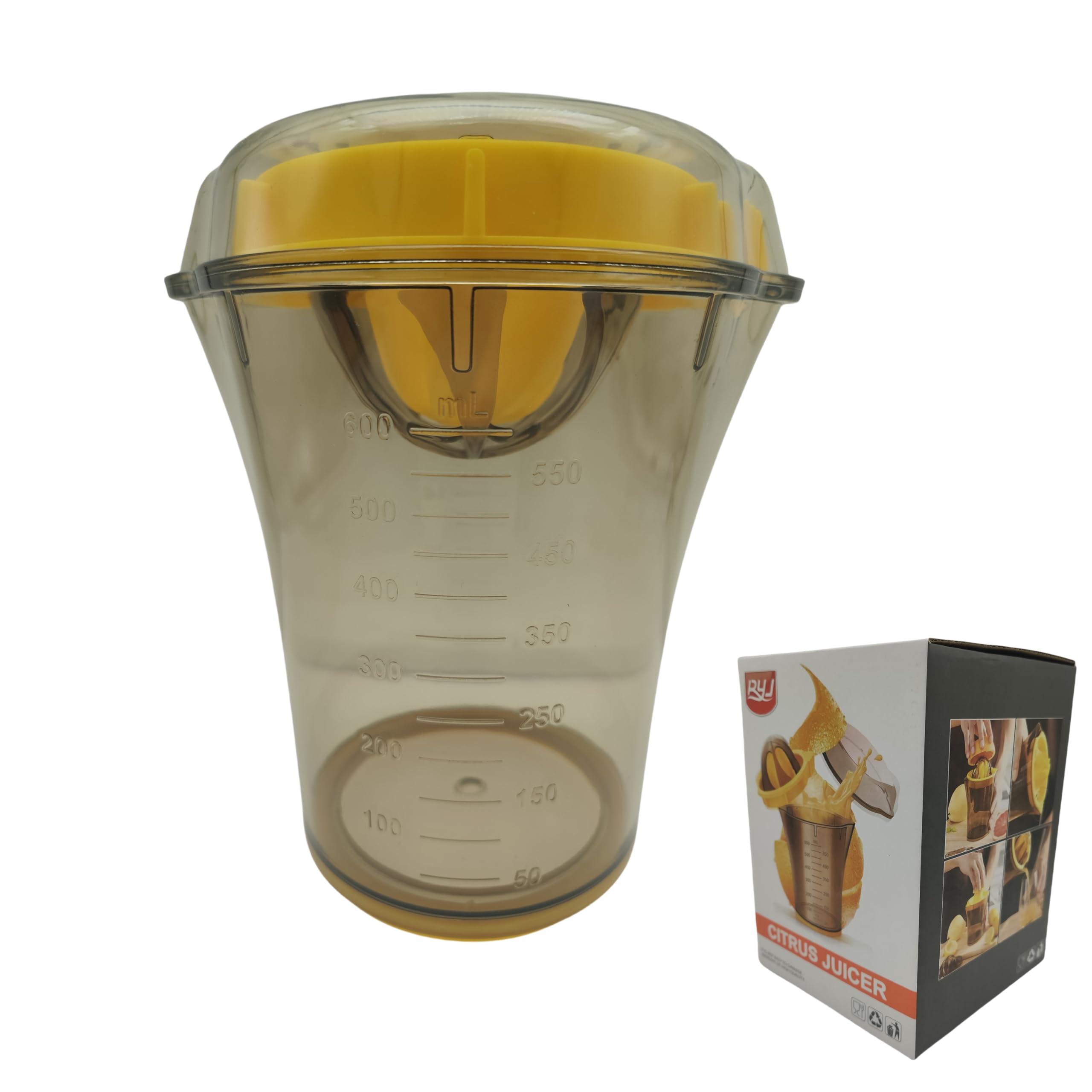 Multifunctional Manual Juicer, 20 oz Capacity Orange Juicing Tool, Fruit and Vegetable Manual Juicing, Built-in Measuring Cup with Filter
