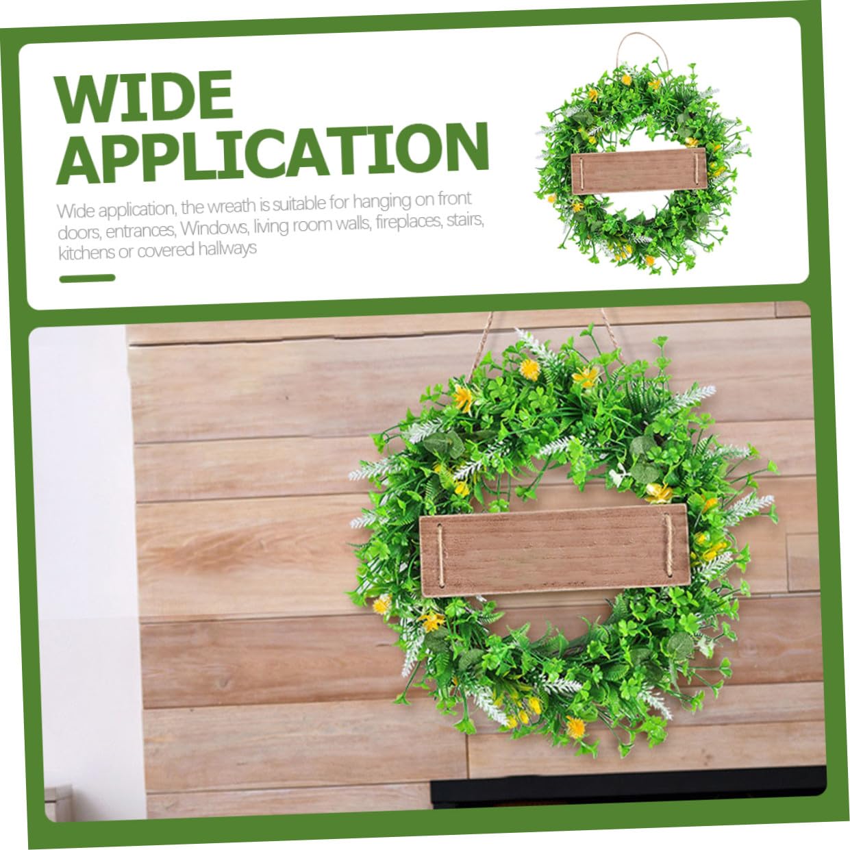 TOPBATHY Ghirlanda Primaverile A Foglie Con Fiori Finti Da Appendere Alla Porta D'ingresso