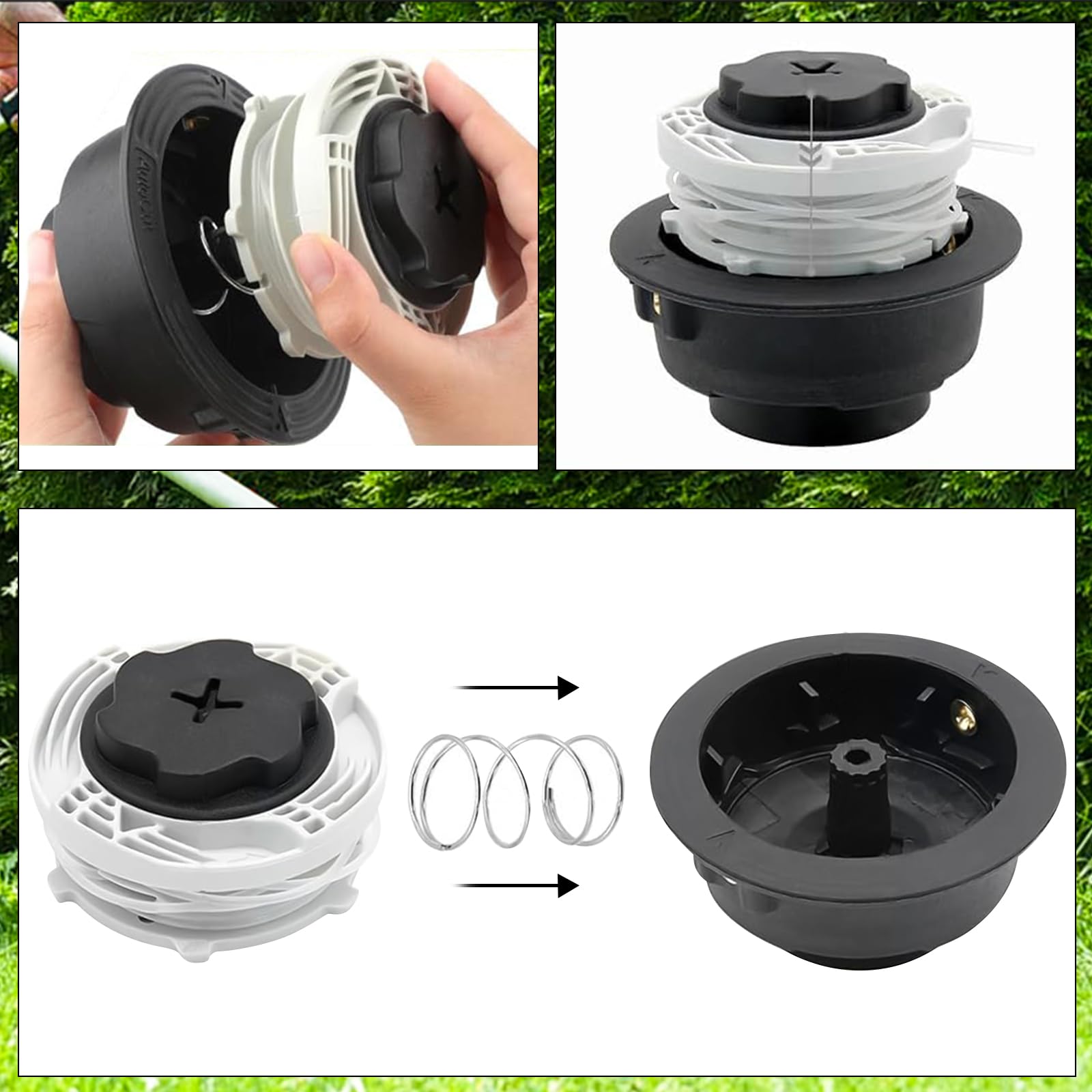 2PCS Tête Débroussailleuse Double Ligne, Compatibles avec Sti-hl AutoCut C6-2 FS38 FS40 FS45 FS50 FSE60 FSE71 FSE81 FSA60R FSA86R KM56 KM94 KM111