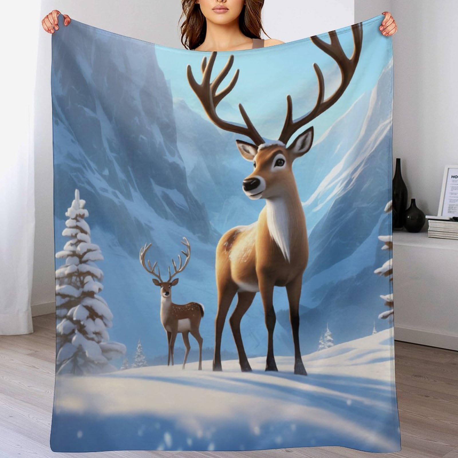 Couverture polaire élan contre le froid : flanelle douce pour lit et canapé