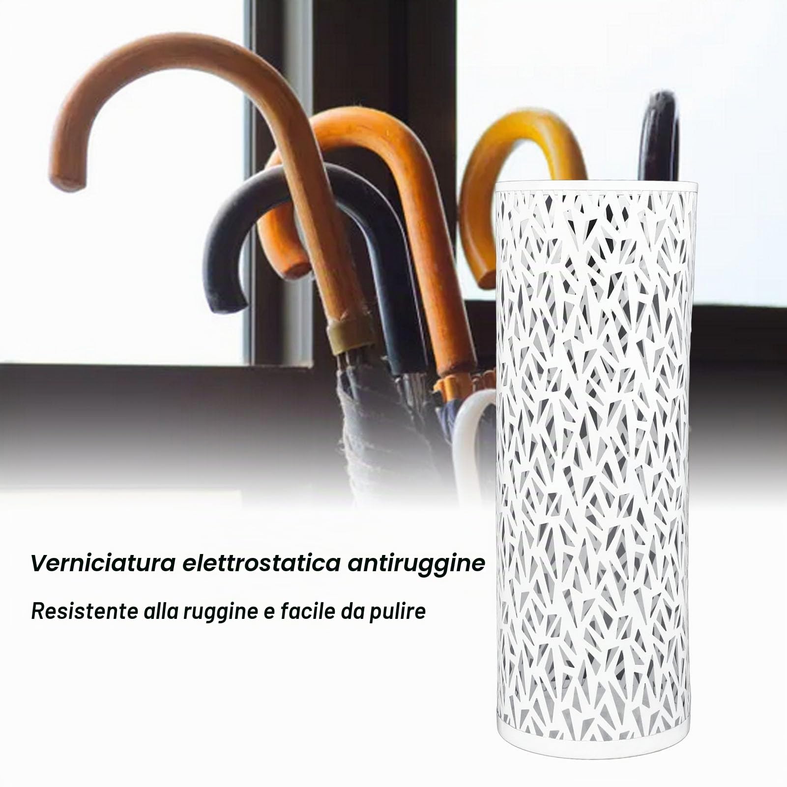 Portaombrelli in metallo, supporto rotondo per ombrelli,Design Classico per Ingresso Ufficio Casa 5.91x9.06cmhogar, Hotel,Oficina(Small)