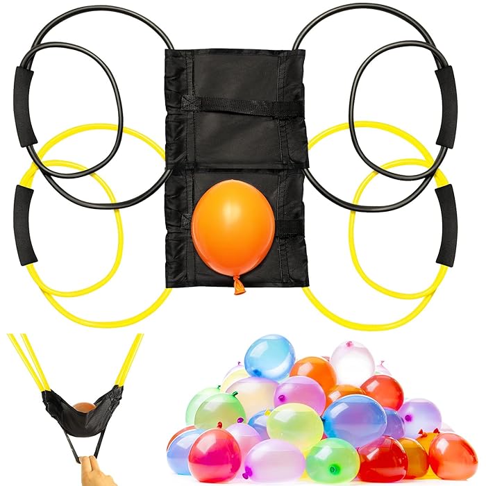 Buy 2 Pieces Water Balloon Launcher 500 Yard with 500 Balloons, 23