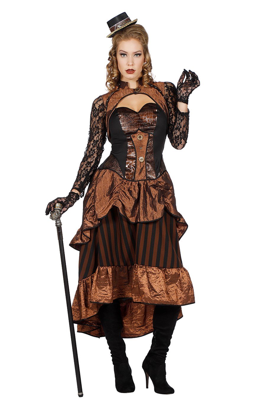 shoperama Steampunk Victoria Damen Kostüm Kleid Burning Man viktorianisch Industrial