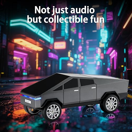 Miniatura 7 de Altavoz Bluetooth para camioneta futurista con pantalla LED, estéreo TWS, radio FM, reproducción USBTF, faros LED, micrófono integrado, regalo para