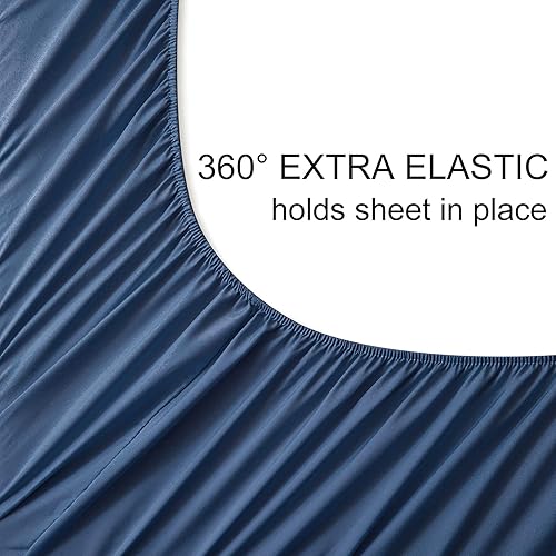 Miniatura 5 de YIYEA Sábana bajera ajustable con fundas de almohada, sábana bajera de microfibra doble cepillado de alta calidad, bolsillo profundo de 16 pulgadas,