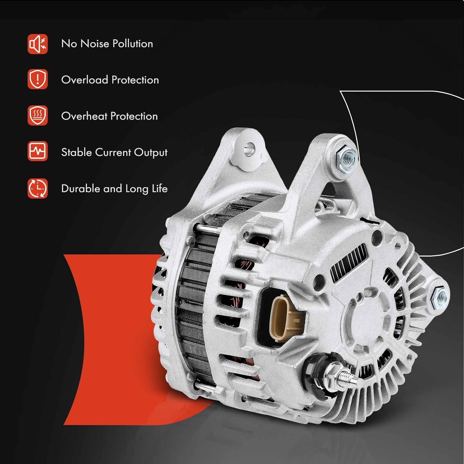 A-Premium Alternator Compatible with Nissan Versa 2009-2011 L4 1.6L DOHC, 12V 120Amp Clockwise 7-Groove Pulley, Replace# A002TJ0291ZC, 23100-BC00A, 23100-EM01A