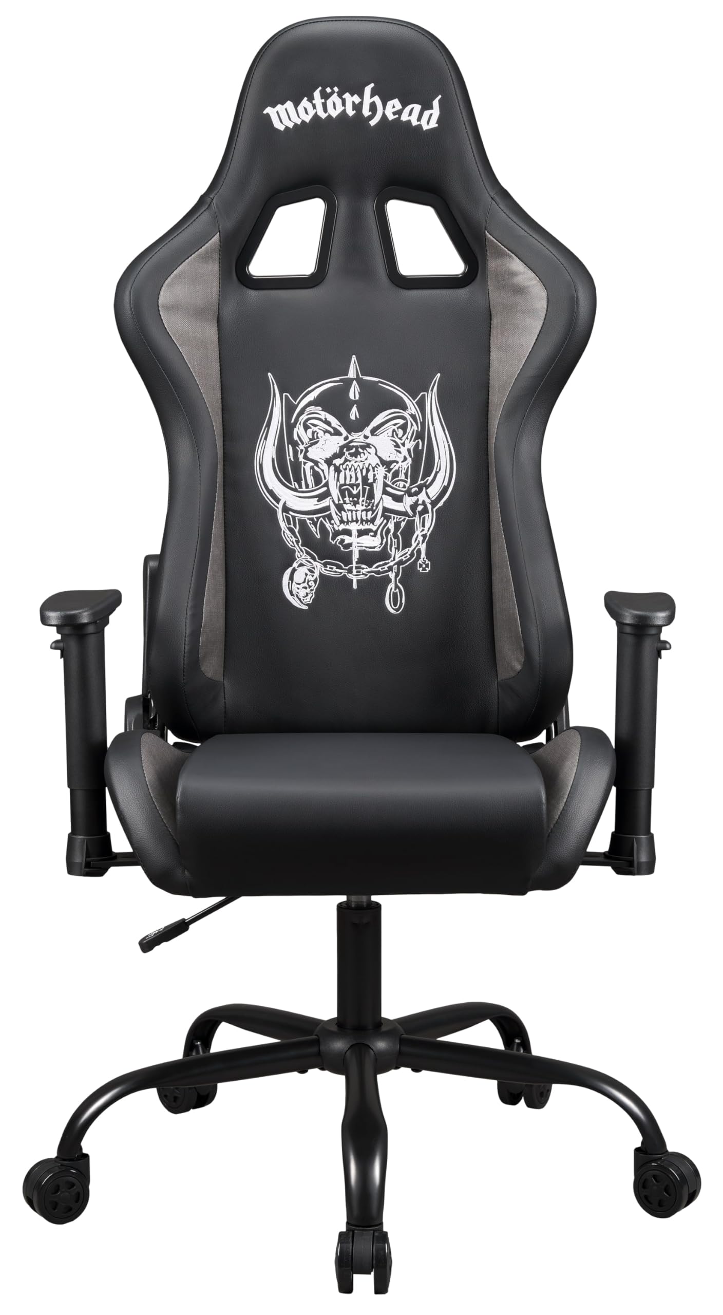 Subsonic Motorhead Sedia da Gioco o da Ufficio, Sedia Gaming Adulti, Seduta Confortevole, Poggiatesta Integrato, Braccioli e Altezza Regolabili, Schienale Ergonomico, Nero
