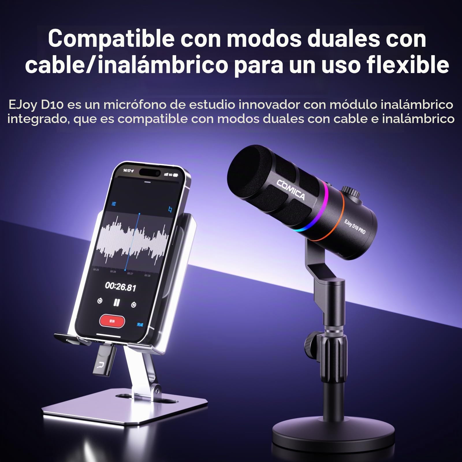 COMICA EJoy D10 Pro (D) Micrófono USB inalámbrico para juegos (negro)