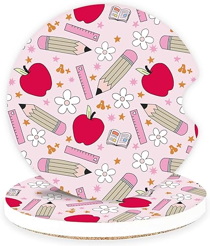 Miniatura 10 de Posavasos de cerámica para automóvil – Juego de posavasos absorbentes para portavasos de coche para mujeres, bonitos accesorios estéticos de