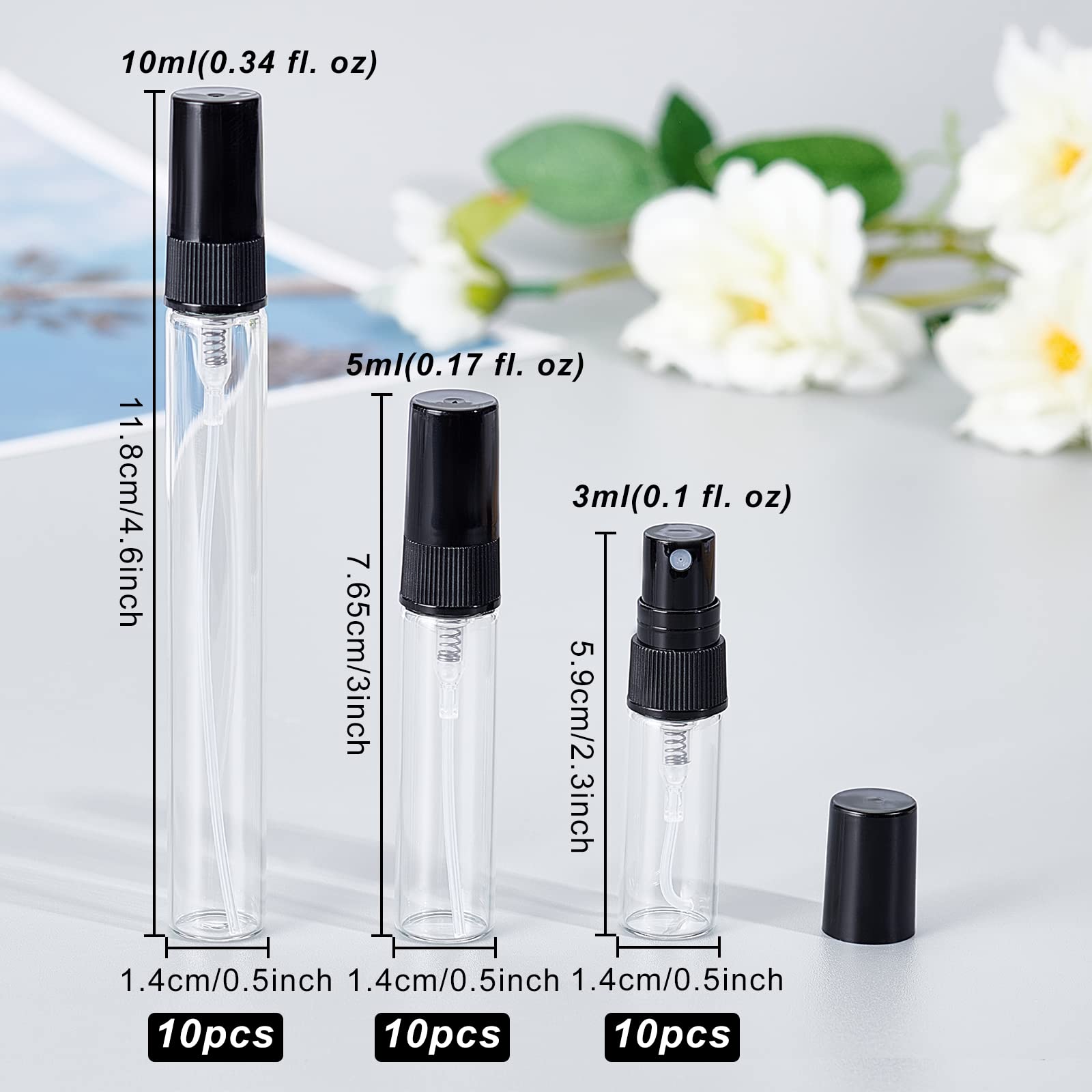 25 Stück 5 Ml Glas-Sprühfläschchen – Mit Zerstäuber, Für Parfümproben & Reisen