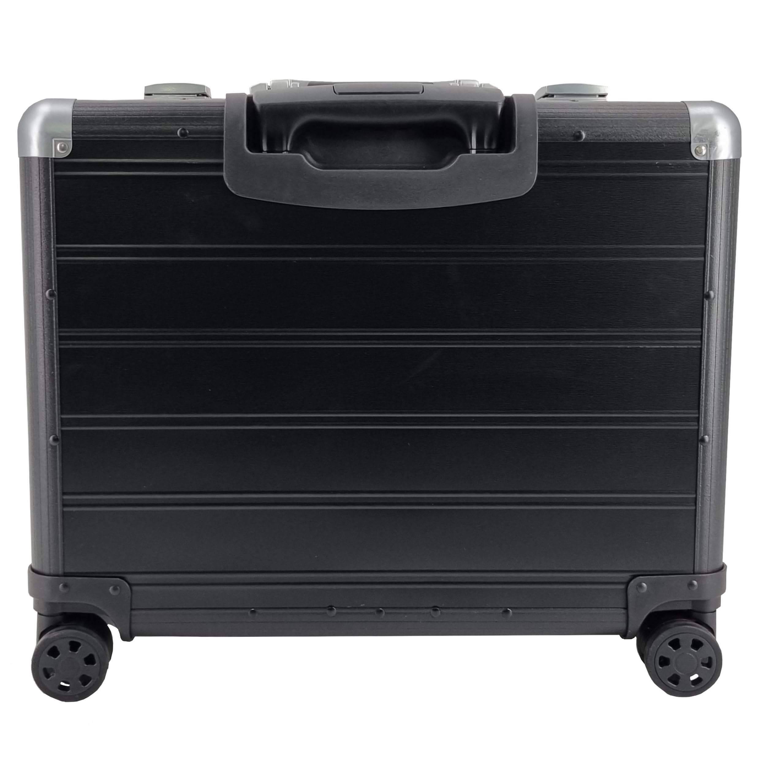 SONOVO Pilotenkoffer mit Vortasche mit Rollen mit Trolley Aluminium in Schwarz 45179 | Alukoffer, Aktenkoffer, Businesskoffer | Für den täglichen Geschäftseinsatz und für Kundentermine