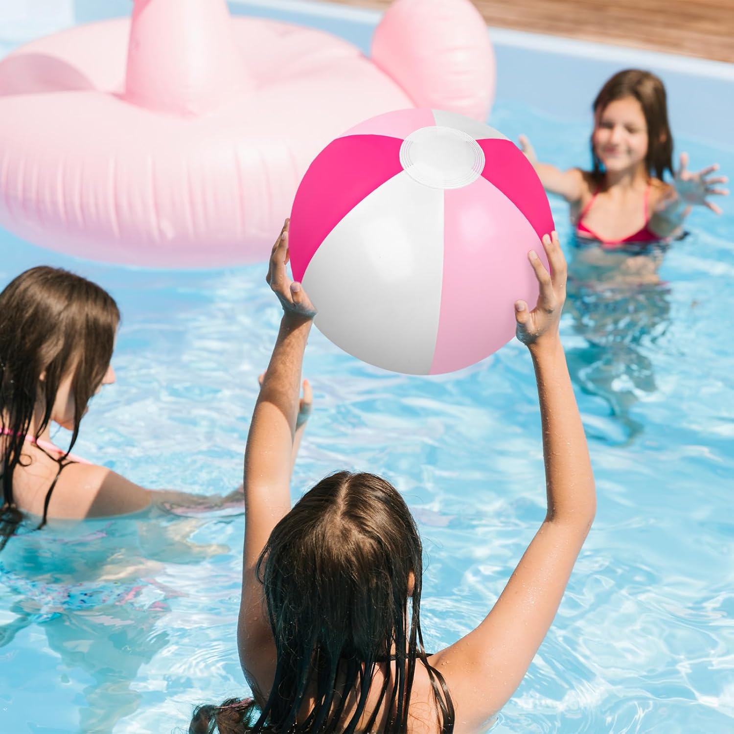 16Pcs Inflatable Beach Balls 16Inch Round Pool PVC Balls Cute Game Toys image 6 of 7 B0D53V7KJT