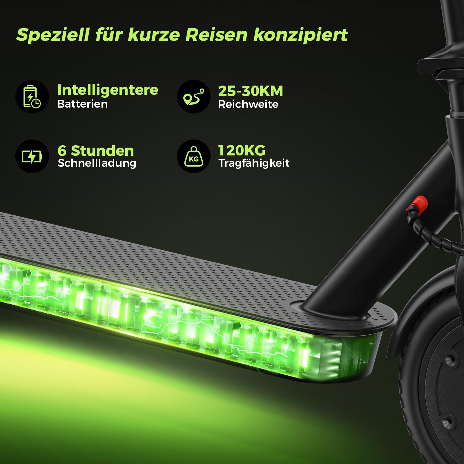 E Scooter mit Straßenzulassung (ABE), 8,5 Zoll Wabenreifen | 350W Motor | 30km Reichweite, 10 Zoll Wabenreifen | 500W Motor | 40km Reichweite, Duales Bremssystem & 20 km/h, Elektroroller bis 120 KG