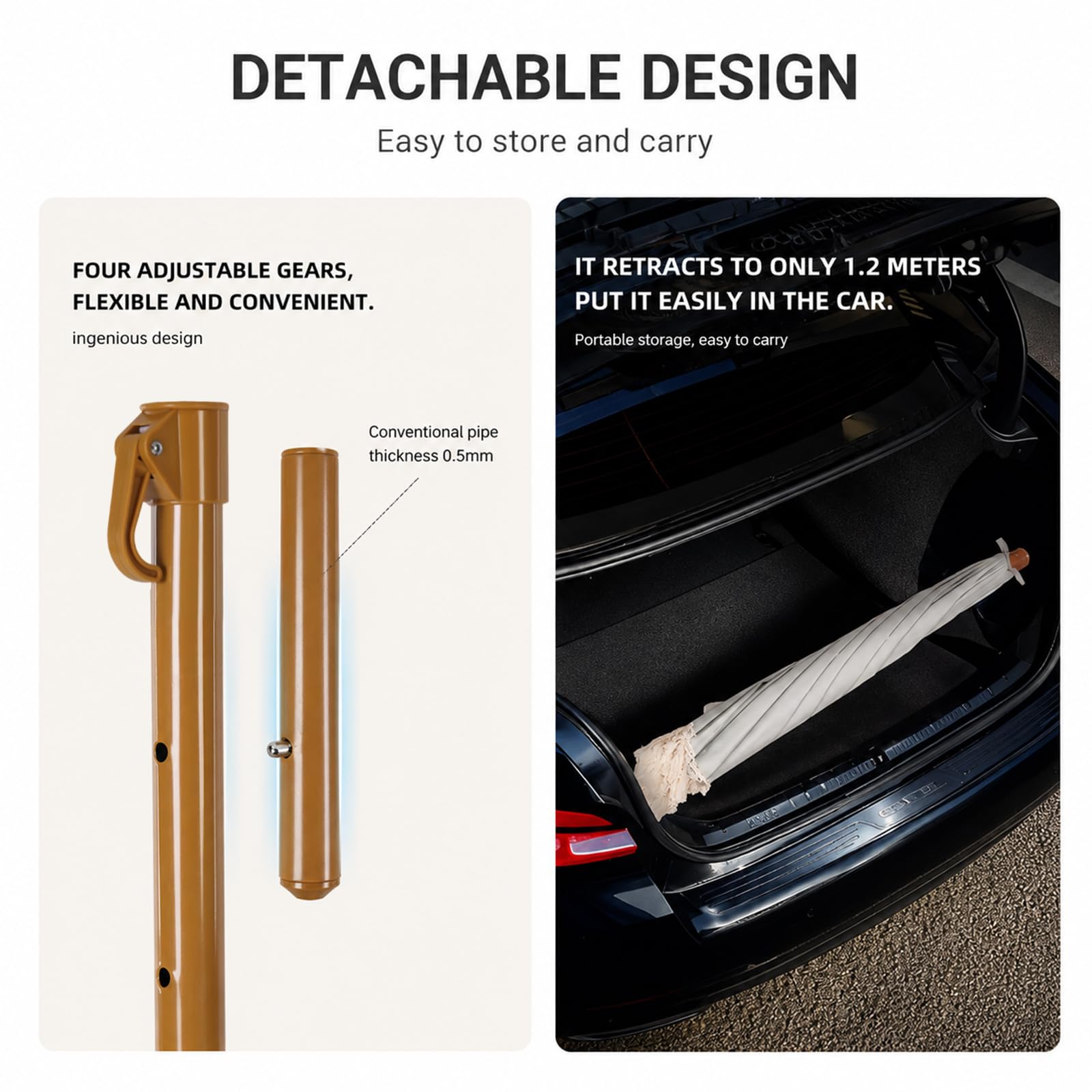 Sombrilla de Playa con Flecos 200cm Inclinable Regulable, Sombrilla Bohemia Portátil con Bolsa para Jardín Terraza Piscina, Protección Solar UPF 50+ Impermeable