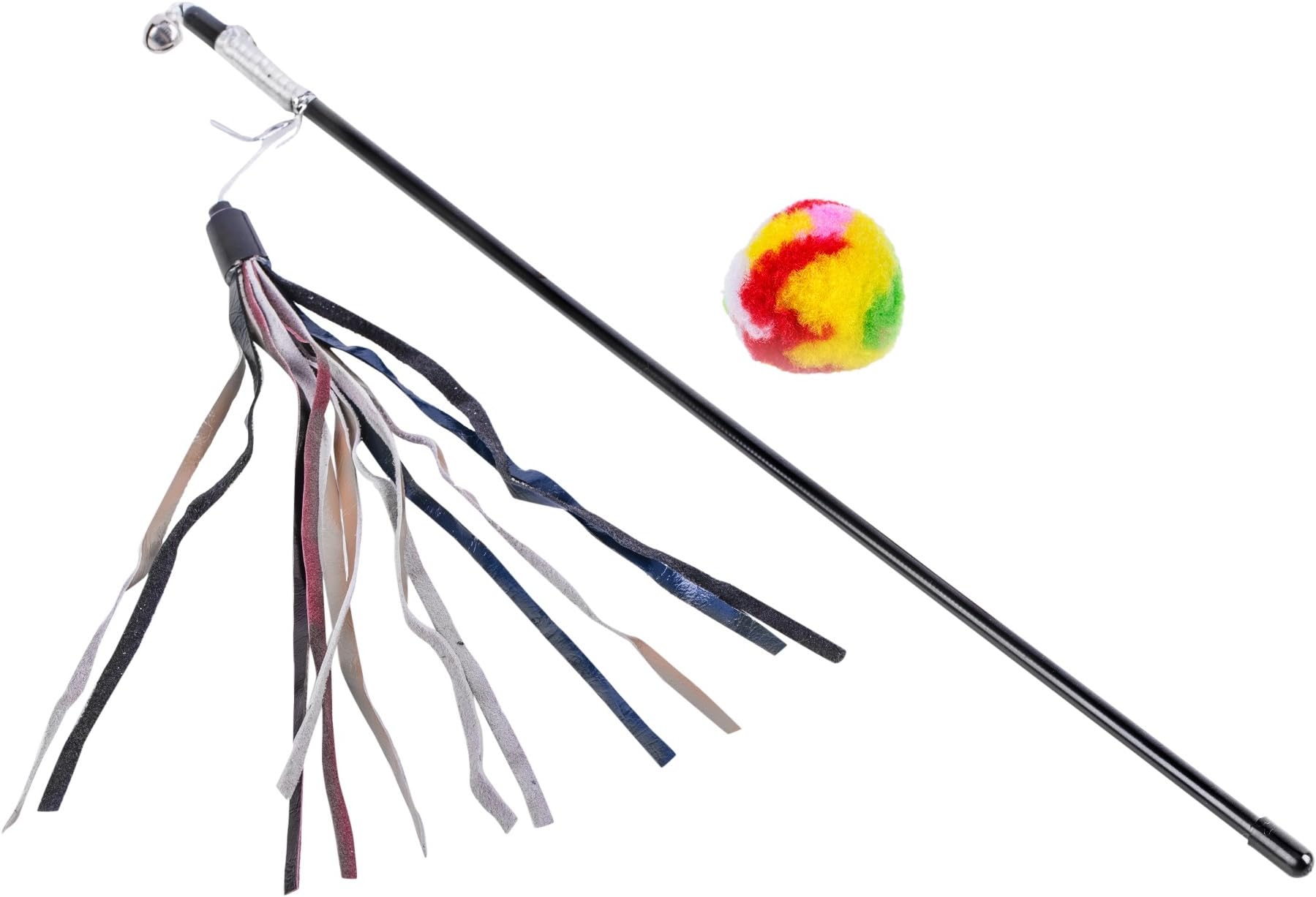 Cat​ ​Teaser​ ​Wand​ ​Chaser​ ​Toys​ ​With​ ​Wool​ ​Ball​ ​Bundle​ ​Set​ ​-​ ​Leather​ ​Stripes