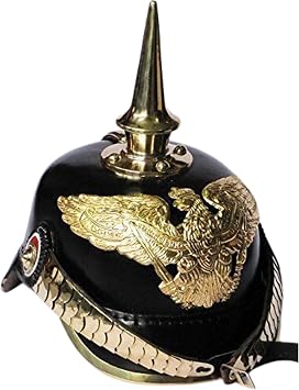 Medieval Replicas Brass German Pickelhaube Imperial Prussian Helmet - Leather