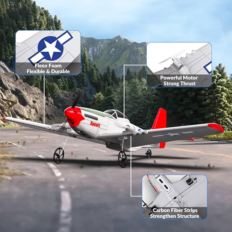 航空機・ヘリコプター UNION R/C PLANE KIT MUSTANG VOLANTEXRC P-51D Mustang RC Plane with Gyro