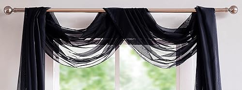 Miniatura 8 de ASATEX Bufanda blanca transparente de 56 pulgadas de ancho x 144 pulgadas de largo. Los tratamientos de gasa para ventana son perfectos como