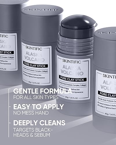 Miniatura 3 de Mascarilla facial para limpieza profunda de poros negros, máscara de barro con arcilla natural de volcán de Alaska, exfoliante suave, suavizante, no