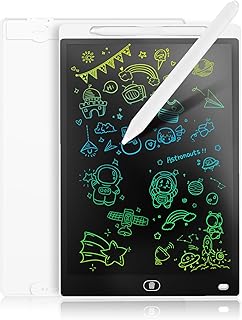 Genialba LCD Schreibtafel 12 Zoll, Buntes LCD Schreibtablett, Kindergeschenk, LCD Writing Tablet Elektronischer Tablette, Grafiktablett für Kinderspiele 2 3 4 5 6 7 Jahre alte Mädchen (Weiß)