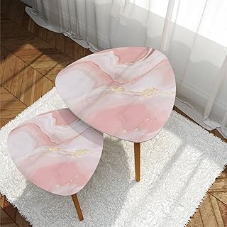 Small Coffee Nesting Table Pink Marble Rose Gold Modern Minimalist Side ...