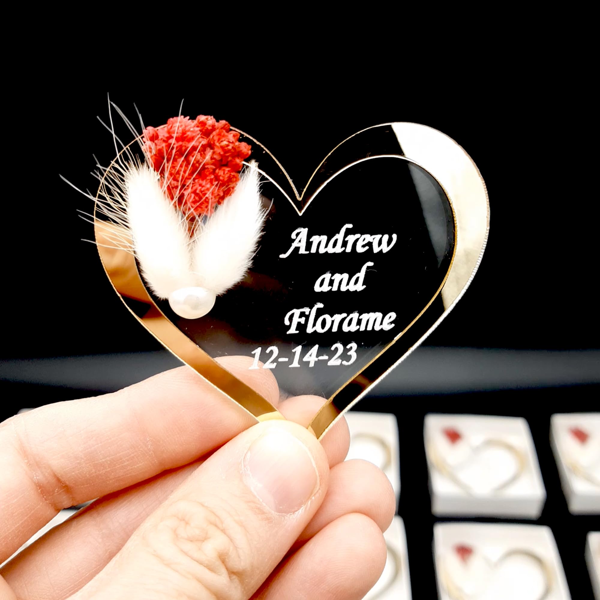 gastgeschenke hochzei ür die gäste personalisier, Stück Gold Silber Acryl Hochzeit gastgeschenke für die gäste, Taufe, Kommunion Konfirmation,Geburtstag, schön das du da bist, (Gold, 18 stück)