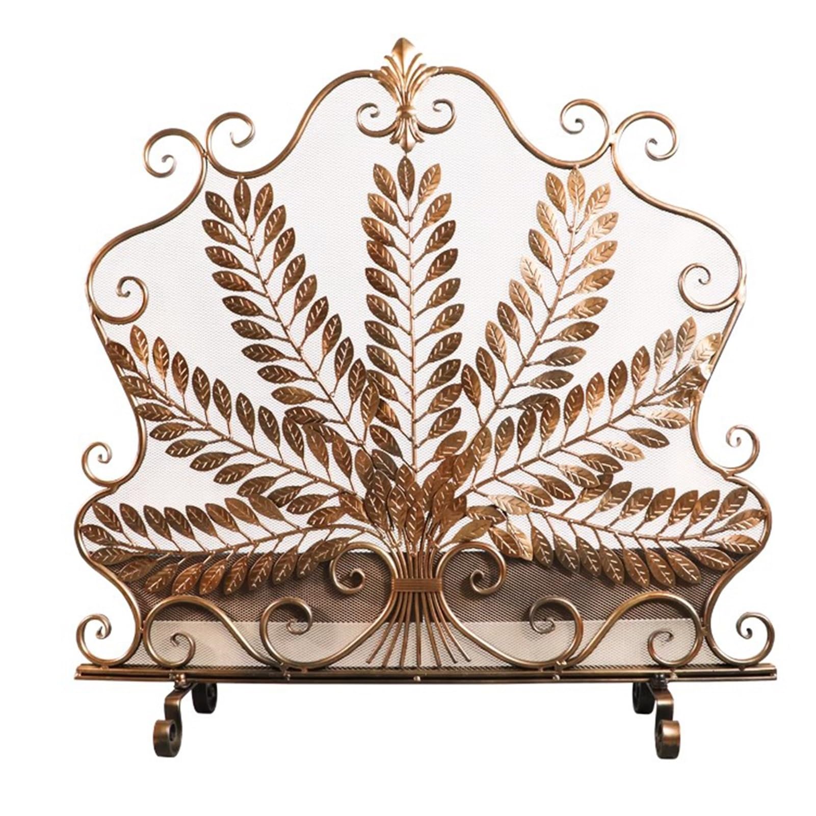 Salvachispas Chimenea Mamparas para Chimenea Independientes de Un Panel, Cubierta Decorativa para Puerta de Protección de Estufa con Pie de Apoyo, Panel de Red de Protección para Chimenea Pequeña