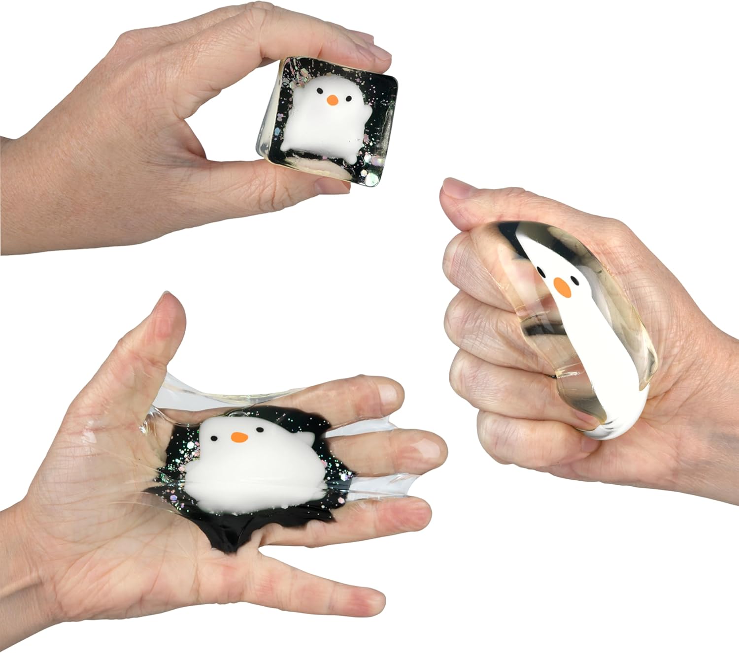 ORB Tabalicious TABA Squishy Glow in The Dark White Chick Stress Cube Toy - Soft, Sticky, Glowing TABA Squishy Animal Stress Cubes - Fun Stress Ball Squishies - Kawaii Fidget Toys for Kids and Adults