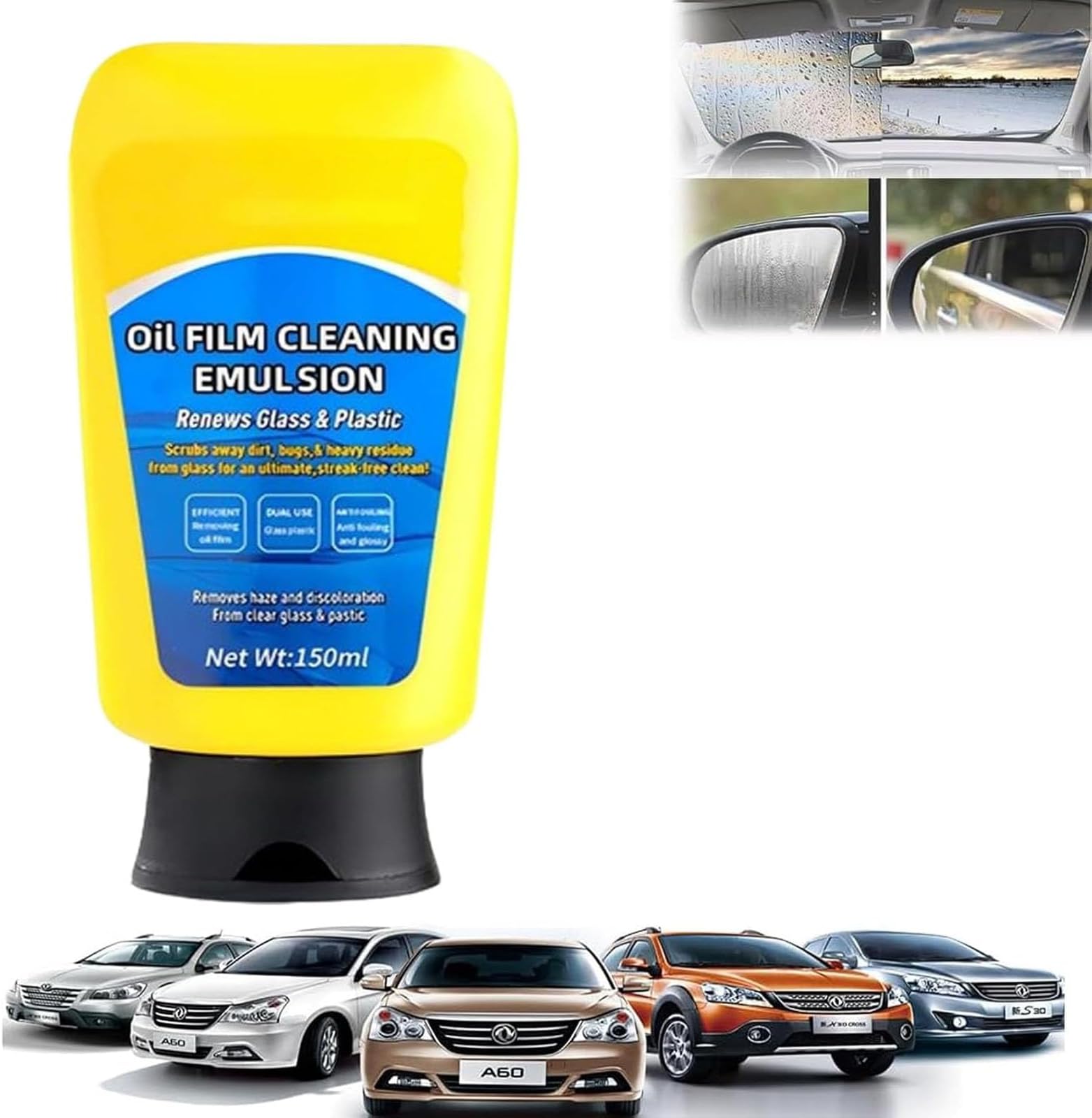 Oil Film Cleaner, Oil Film Emulsion Glass Cleaner, Emulsion Glass Clean Remover, Car Coating Spray, Car Windows Quick Effect Coating Agent for Home and Auto Cleaning (1PC)