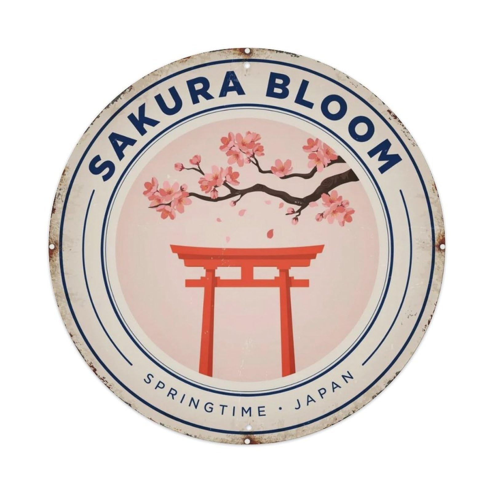 Sakura Bloom Ukiyo-e Metal Tin Sign Plaque