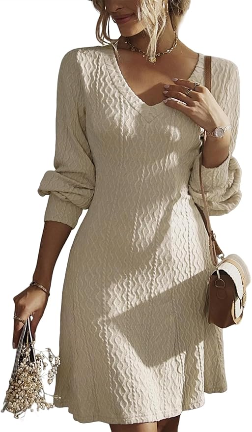 Dokotoo Womens Knit A Line Sweater Mini Dress