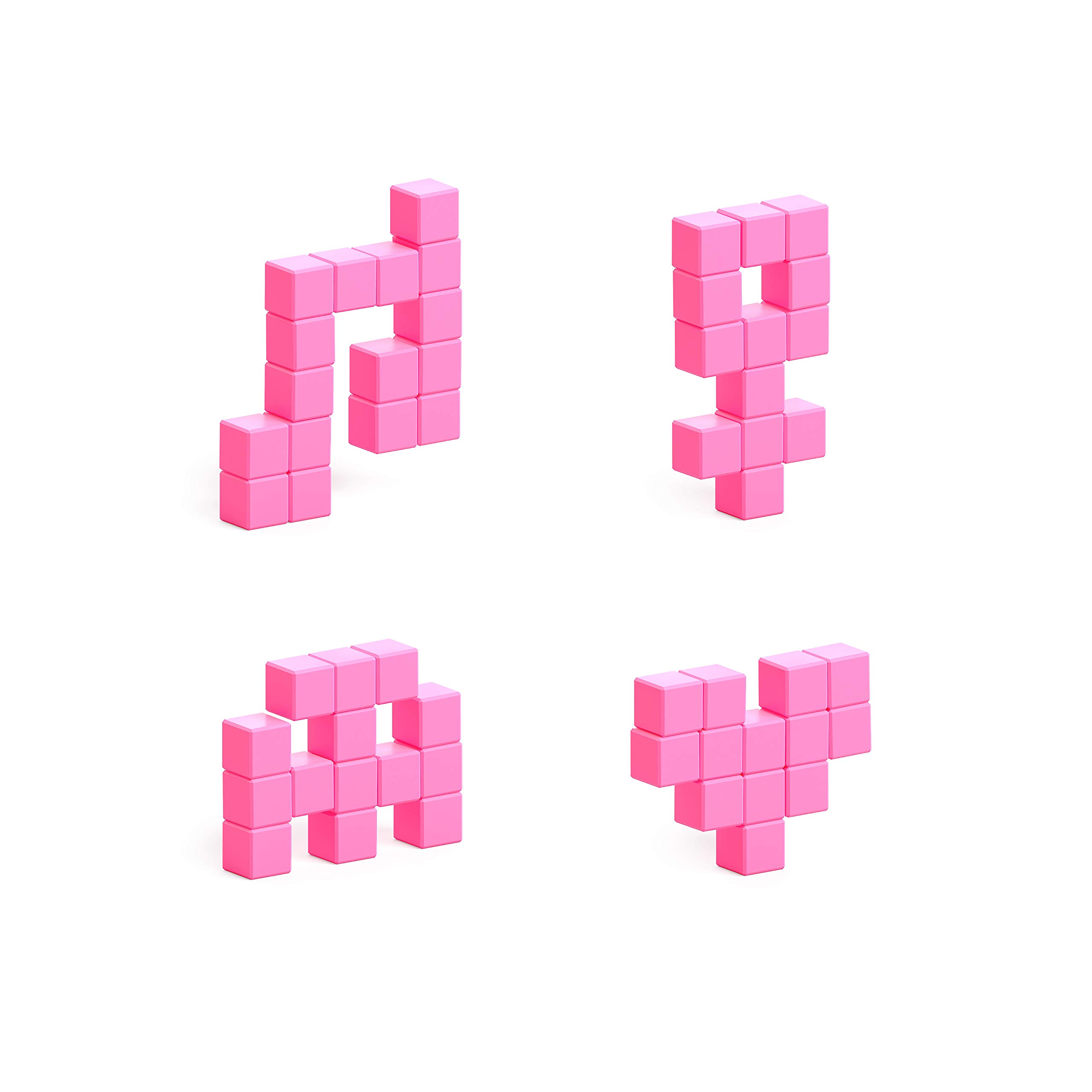 Snapklik.com : PIXIO-16 Pink Color Series Magnetic Blocks Building Set ...