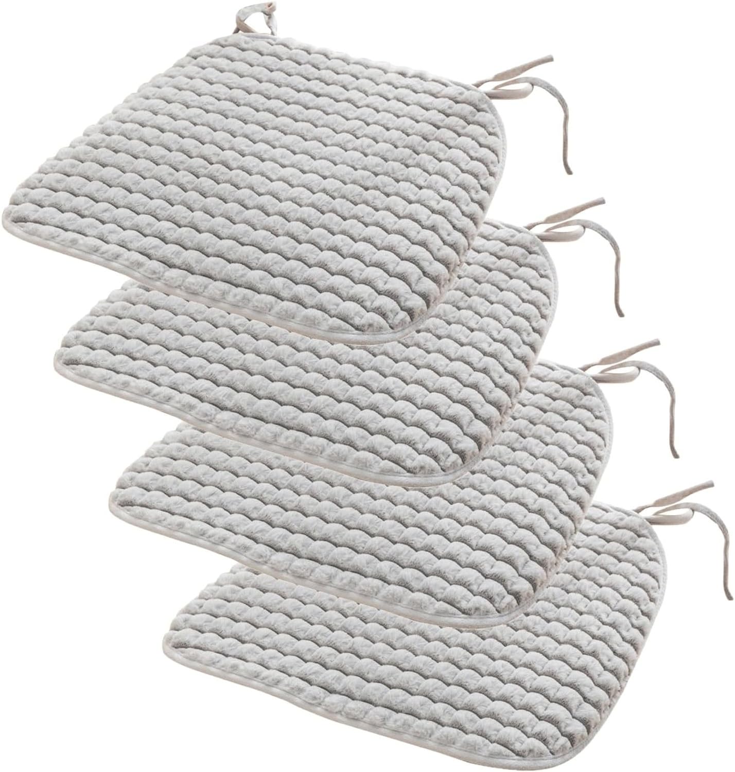 Coussin de siège lavable 45x47 cm avec attaches pour salle | Lot de 4