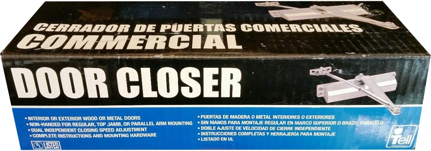 Tell Manufacturing Grade 3 Silver Commercial Door Closer