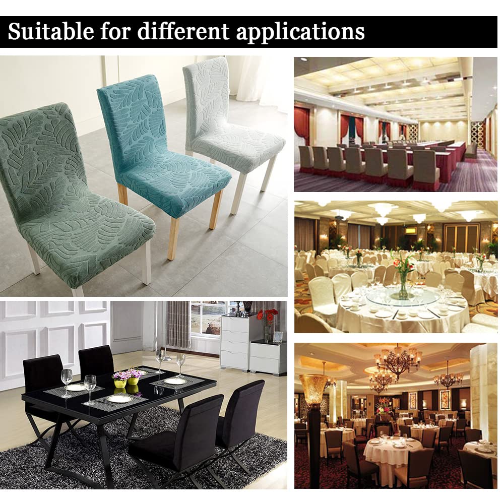 Funda elástica para silla, con estampado de hojas de árbol, protector de silla Parson, extraíble, lavable, sin brazos, respaldo alto, para comedor, boda, restaurante, hotel, beige, 1 pieza