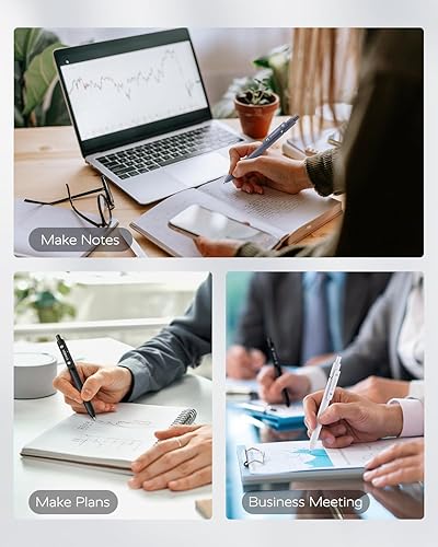 Miniatura 7 de Bolígrafos de gel negros, 12 bolígrafos de escritura suave de punta fina con 3 recambios adicionales, bolígrafos de tinta negra de secado rápido