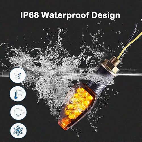 Miniatura 4 de DREAMIZER 4 unids Universal Motocicleta LED Señales de Giro Luces Delanteras Luces Luces Indicadoras Parpadeadores Parpadeadores Luz ámbar para