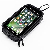 Vista 1 de Naysku Bolsa de tanque de motocicleta, soporte magnético para teléfono con conector para auriculares, bolsa transparente para tanque, bolsa