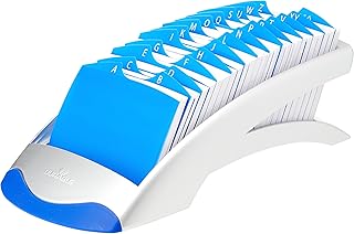 Durable Telindex Desk Address Card File, Holds 500 4-1/8 x 2-7/8 inch Cards, Silver (DBL2412-23), 245 X 131 X 67 Mm (Model: 241223)