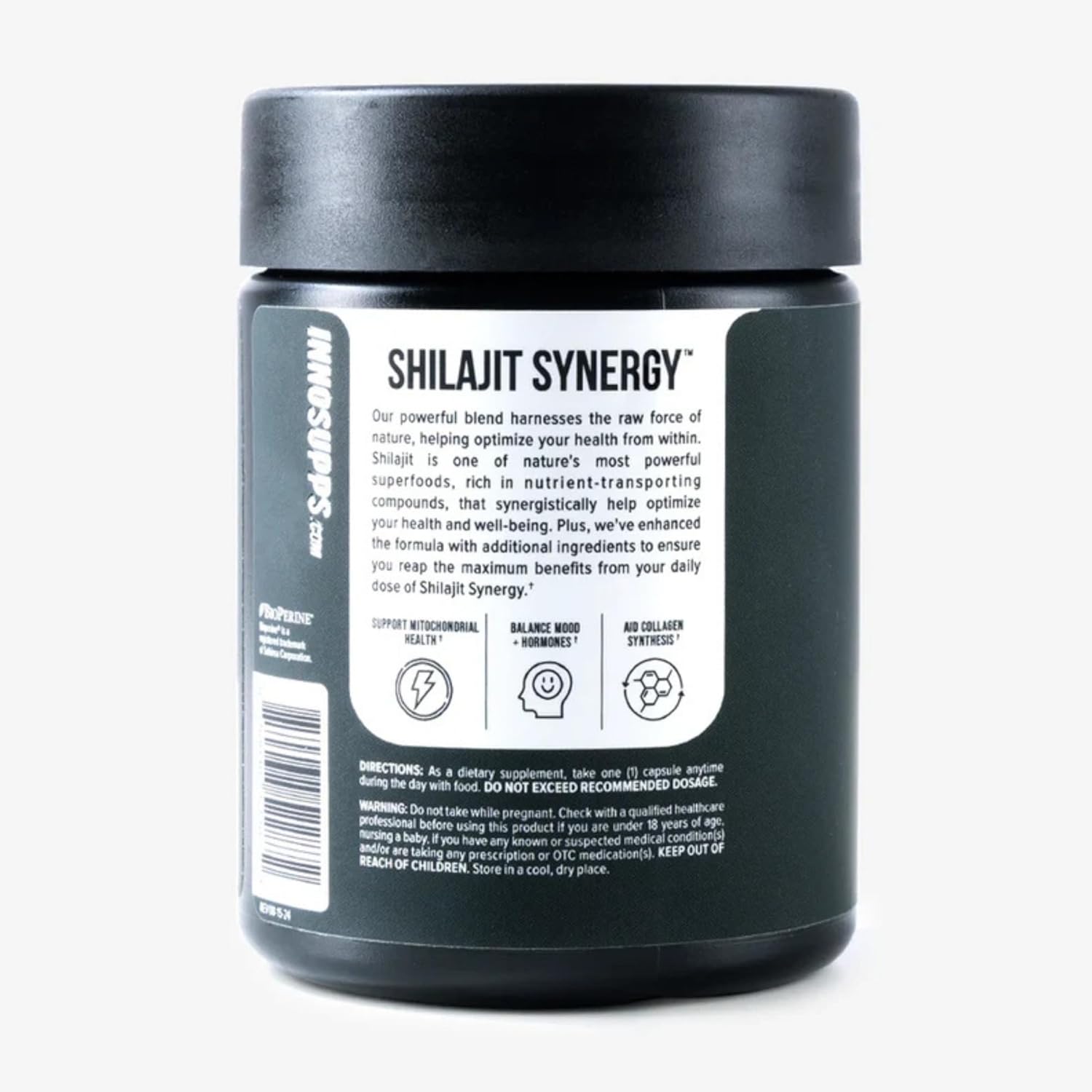 Inno Shilajit Synergy - Shilajit Capsules Supplement For Men with Ashwagandha, Ginseng, Rhodiola, & Fulvic Acid - Supports Energy, Muscle Growth, Performance & Recovery for Men's Health (60 Capsules)