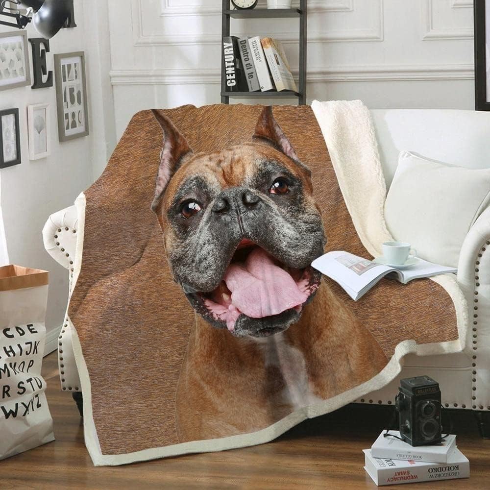Manta 180 x 200 cm Cachorro MarróN Mantas para Sofa de Microfibra para Niños y Adultos, Manta de Franela de Suave Ligera Cálida Cómoda Duradera